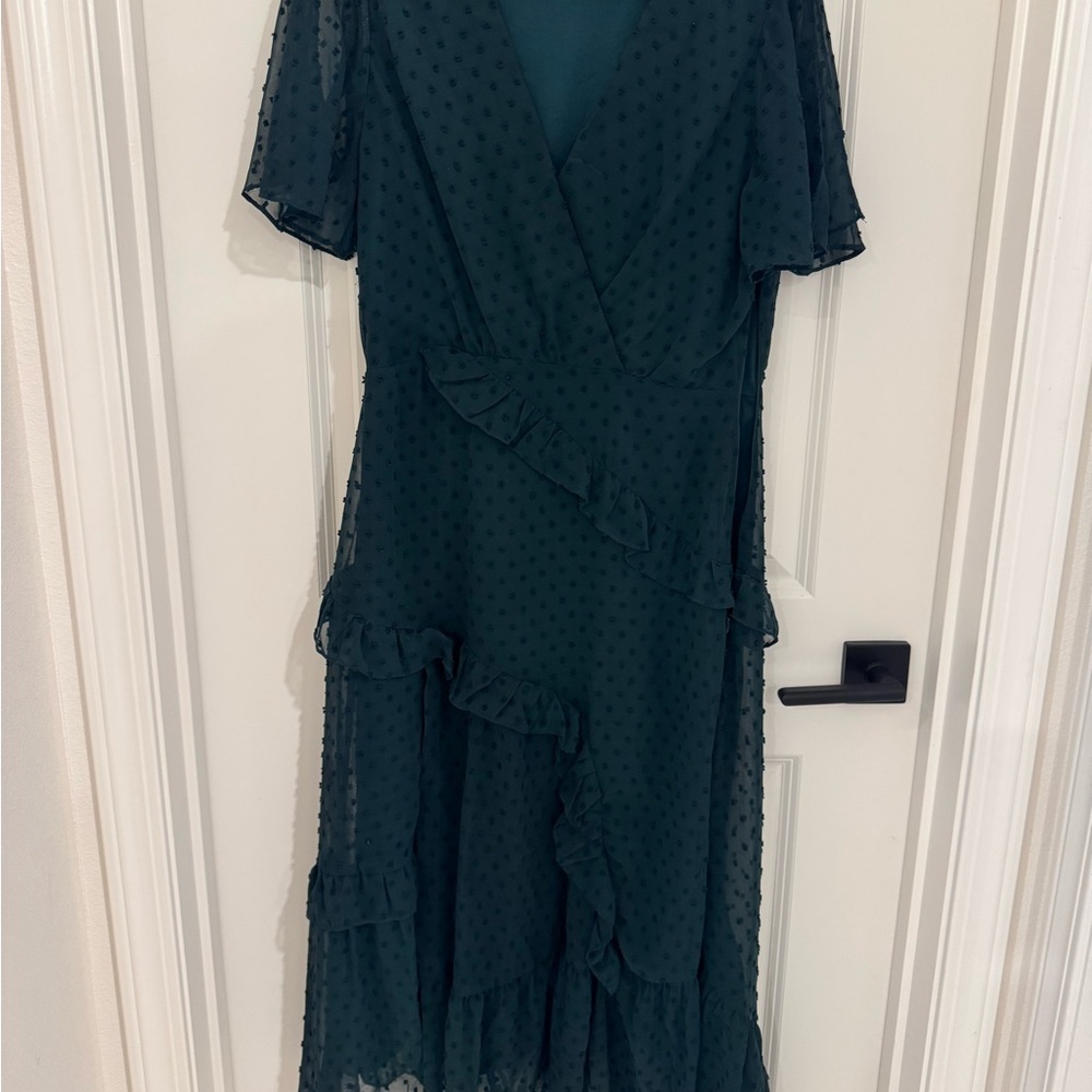 Elegant Green Ruffle Dress